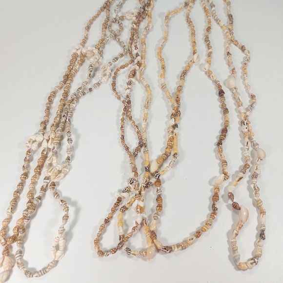 Natural Tropical Mini Shell Infinity Strand Necklaces, 6 Pcs. - Picture 3 of 7